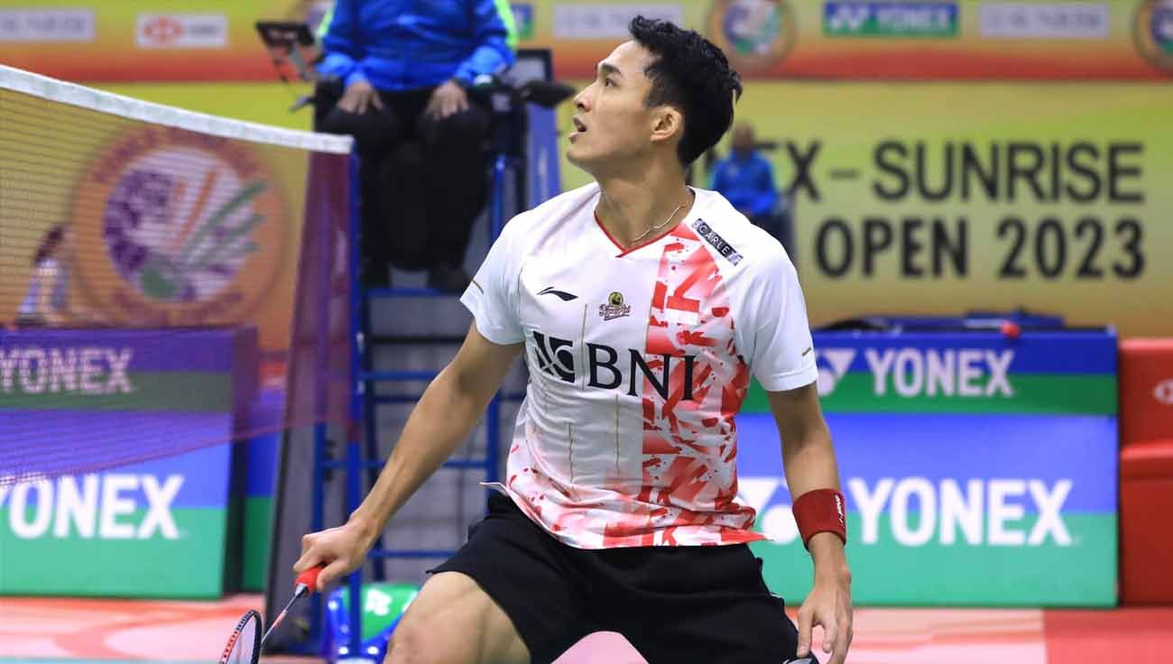 Tunggal putra Indonesia, Jonatan Christie di India Open 2023. (Foto: PBSI) Copyright: © PBSI