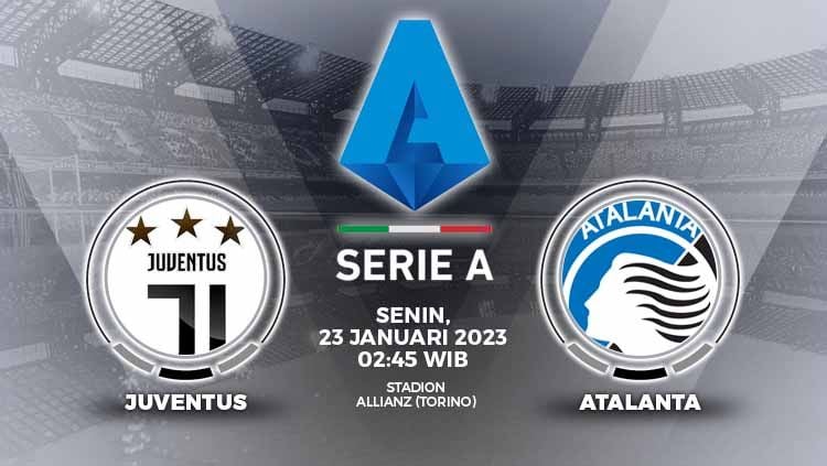 Prediksi pertandingan lanjutan Liga Italia (Serie A) antara Juventus vs Atalanta, yang berlangsung di Allianz Stadium, Senin (23/01/23) pukul 02.45 WIB. Copyright: © Grafis: Yuhariyanto/INDOSPORT