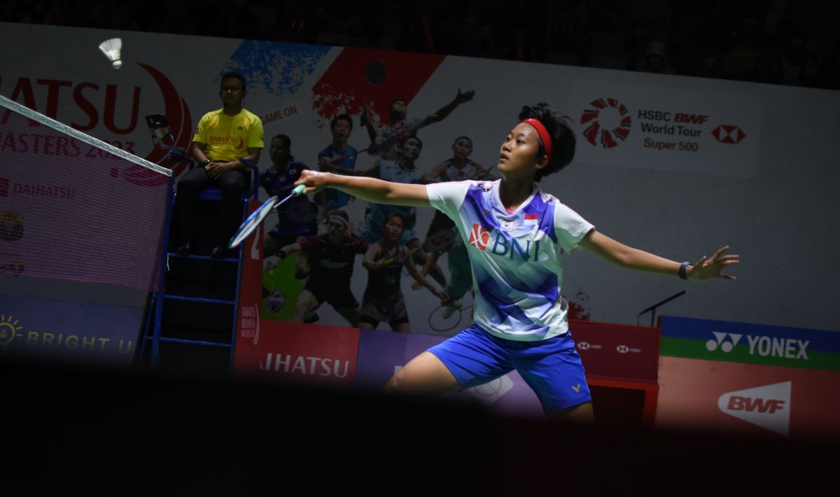 Tunggal putri Indonesia, Putri Kusuma Wardani berhasil mengalahkan tunggal putri Belgia, Lianne Tan pada babak kualifikasi Indonesia Masters 2023 di Istora Senayan, Selasa (24/01/23). Copyright: © Herry Ibrahim/INDOSPORT