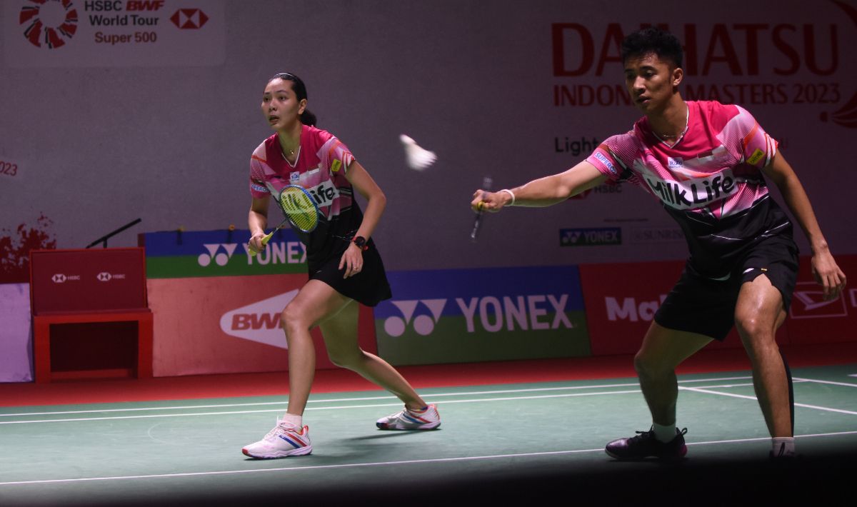 Ganda campuran Indonesia, Dejan Ferdinansyah/Gloria Widjaja. Foto: Herry Ibrahim/INDOSPORT. Copyright: © Herry Ibrahim/INDOSPORT