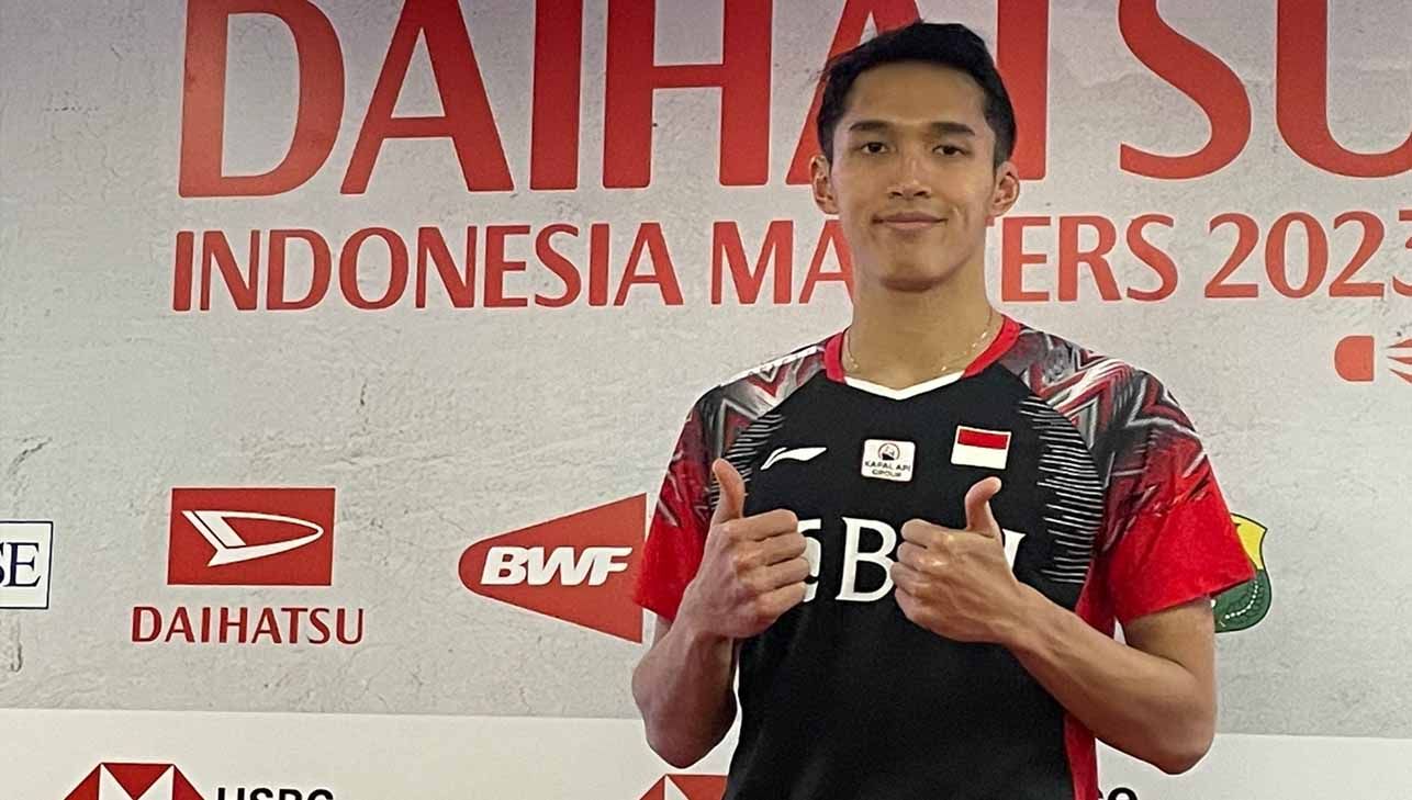 Tunggal putra Indonesia Jonatan Christiedi Indonesia Master 2023. Copyright: © Petrus Manus Da'Yerimon/INDOSPORT