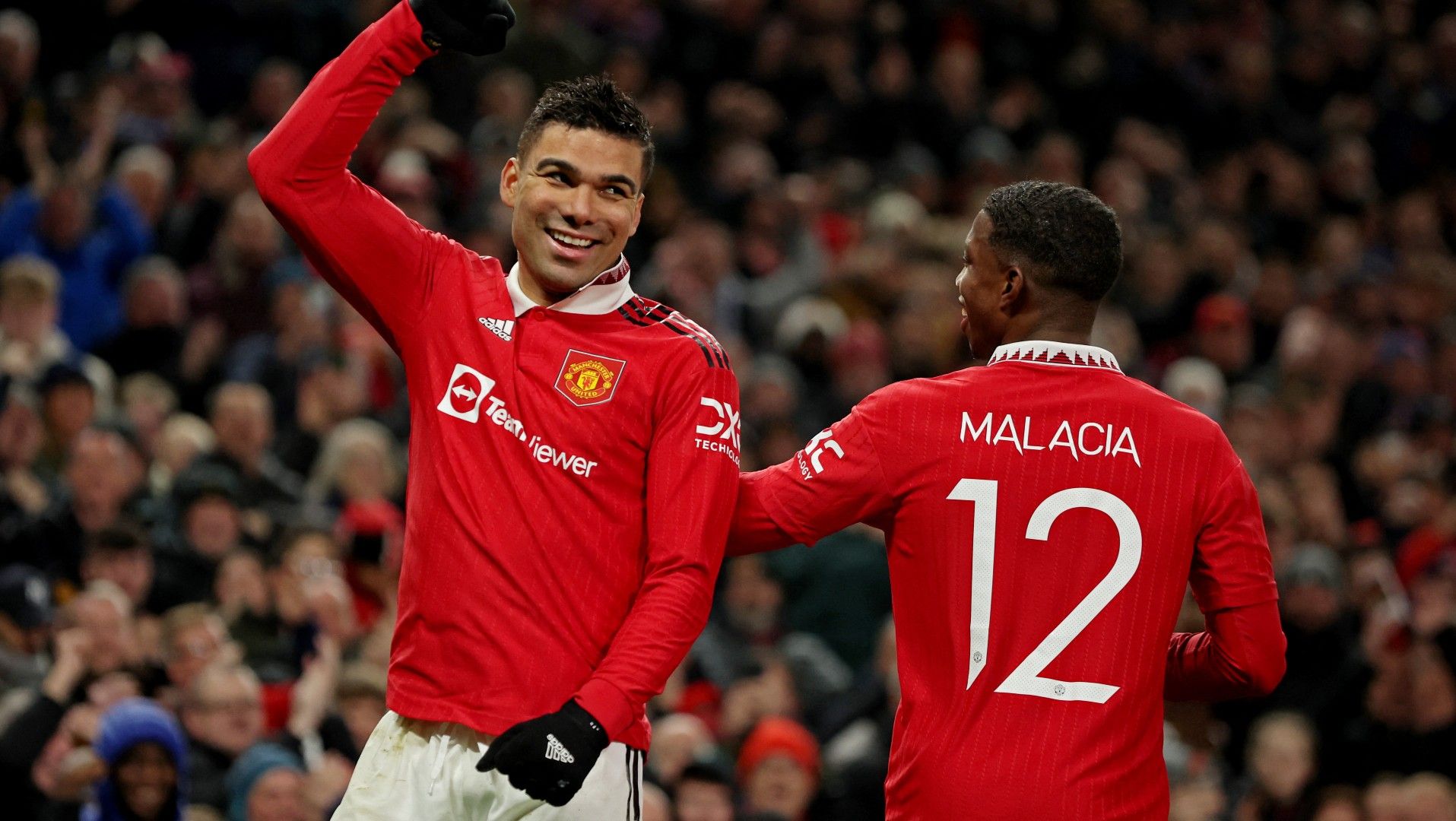 Selebrasi Casemiro di laga Piala FA antara Manchester United vs Reading. REUTERS/Phil Noble Copyright: © REUTERS/Phil Noble