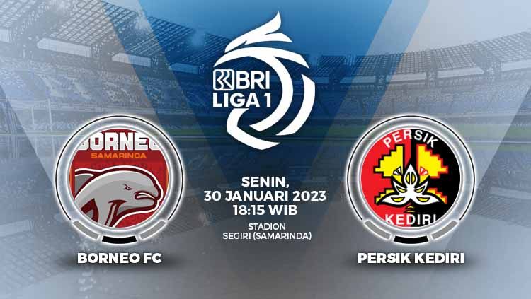Prediksi pertandingan antara Borneo FC vs Persik Kediri di Liga 1 Senin (30/01/23). Copyright: © Grafis: Yuhariyanto/INDOSPORT