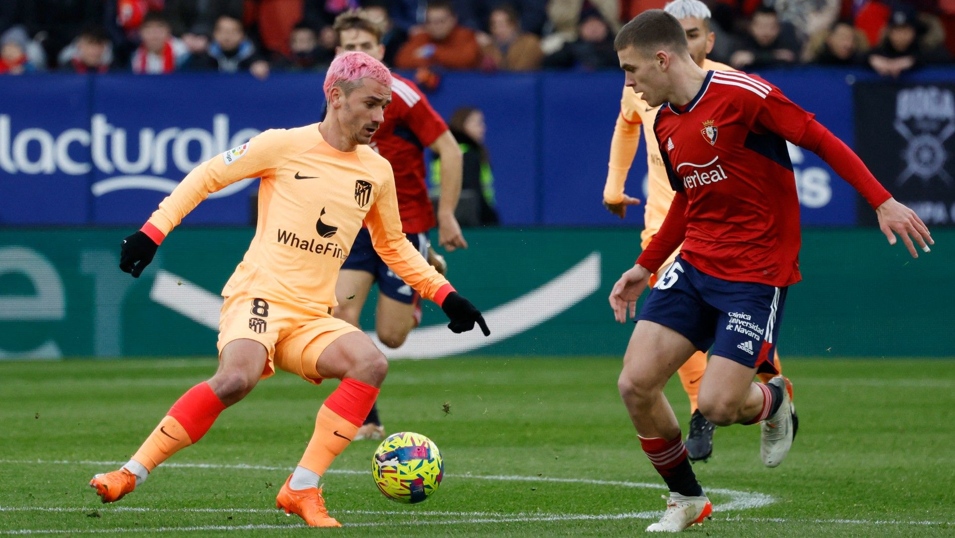 Pekan ke-19 Liga Spanyol (LaLiga) 2022-2023 antara Osasuna vs Atletico Madrid di Stadion El Sadar, Minggu (29/1/23) berakhir untuk kemenangan tim tamu. Copyright: © REUTERS/Vincent West