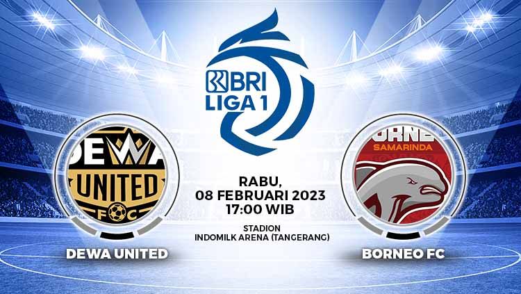 Prediksi pertandingan Liga 1 antara Dewa United vs Borneo FC, Rabu (08/02/23). Copyright: © Grafis: Yuhariyanto/INDOSPORT