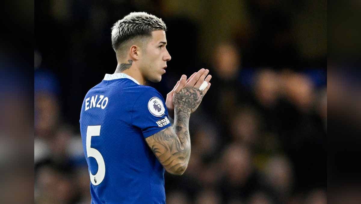 Enzo Fernandez, pemain Chelsea. (Foto: REUTERS/Tony Obrien) Copyright: © REUTERS/Tony Obrien