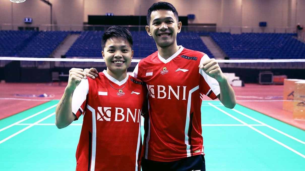 Apriyani Rahayu dan Fajar Alfian resmi jadi kapten Indonesia di Badminton Asia Mixed Team Championships 2023. (Foto: PBSI) Copyright: © PBSI