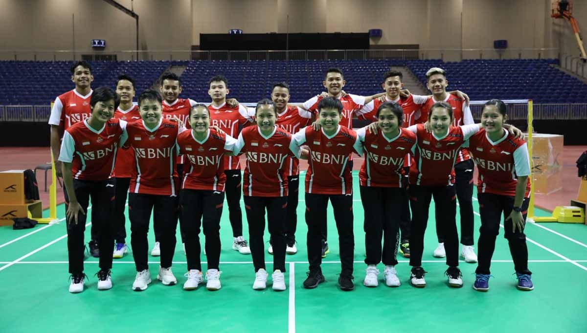 Indonesia langsung menjalani dua partai pertandingan perdana Badminton Asia Mixed Team Championships 2023. Sebagai siasat, Merah Putih akan merotasi pemain. (Foto: PBSI) Copyright: © PBSI
