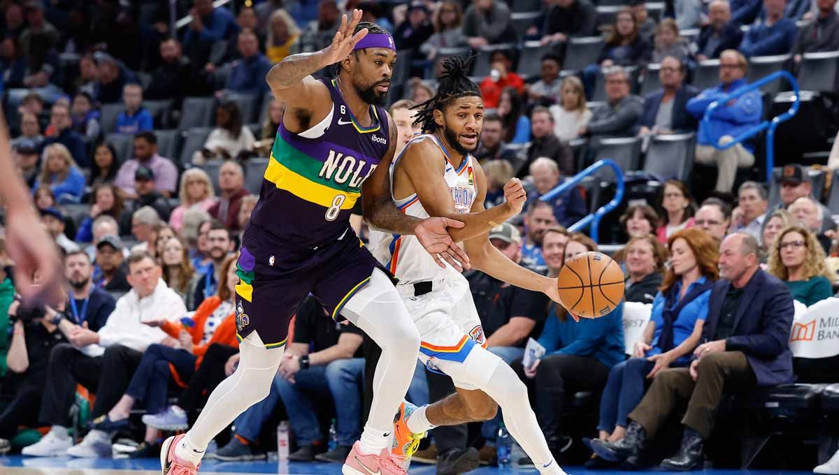 Pertandingan NBA antara Oklahoma City Thunder vs New Orleans Pelicans. (Foto: REUTERS/Alonzo Adams) Copyright: © REUTERS/Alonzo Adams