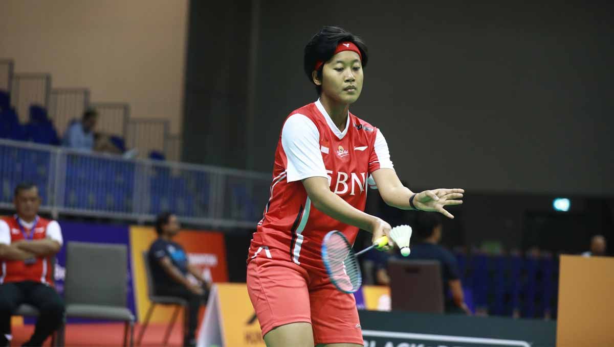 Tunggal putri Indonesia Putri Kusuma Wardani di Badminton Asia Mixed Team Championships 2023. (Foto: PBSI) Copyright: © PBSI