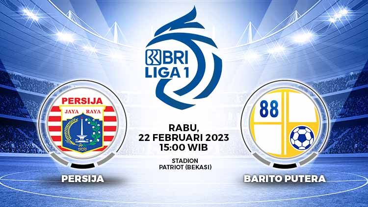 Pertandingan antara Persija Jakarta vs Barito Putera akan digelar pada Rabu (22/02/23) sore WIB. Copyright: © Grafis: Yuhariyanto/INDOSPORT