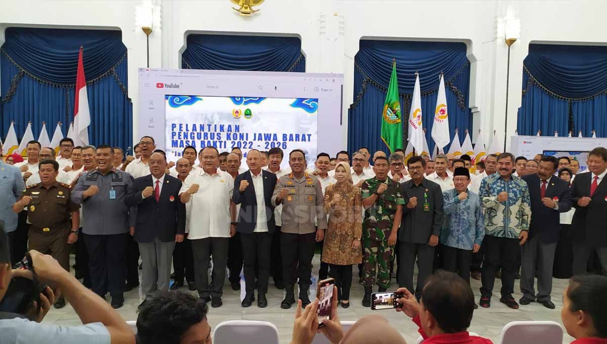 Pelantikan kepengurusan KONI Jabar 2022-2026 di Gedung Sate, Kota Bandung, Selasa (21/02/23). Copyright: © Arif Rahman/INDOSPORT