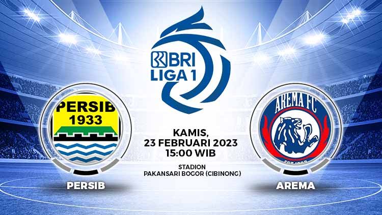 Pertandingan antara Persib Bandung vs Arema FC di Liga 1 akan digelar pada Kamis (23/02/23). Copyright: © Grafis: Yuhariyanto/Indosport