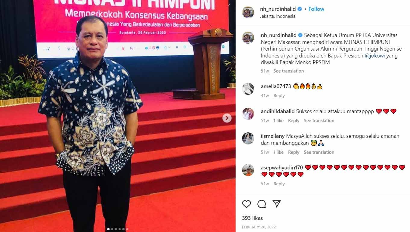 Nurdin Halid, mantan Ketua Umum PSSI periode 2003-2011. (Foto: Instagram@nh_nurdinhalid) Copyright: © Instagram@nh_nurdinhalid