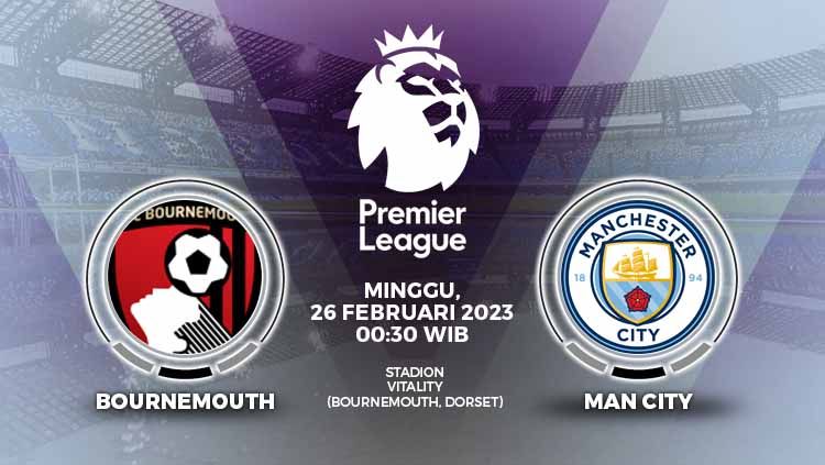 Prediksi Liga Inggris (Premier League) 2022-2023 antara Bournemouth vs Manchester City pada pekan ke-25, di mana skuad Pep Guardiola mewaspadai kejutan lawan. Copyright: © Grafis: Yuhariyanti/Indosport