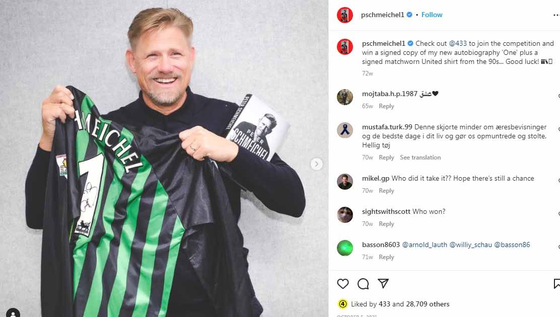 Legenda Manchester United, Peter Schmeichel. (Foto: Instagram@pschmeichel1) Copyright: © Instagram@pschmeichel1