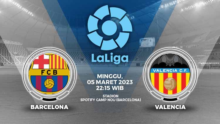 Prediksi pertandingan antara Barcelona vs Valencia (Laliga Spanyol). Copyright: © Grafis: Yuhariyanto/Indosport
