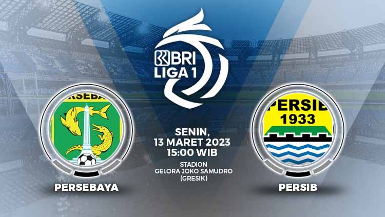 Persebaya Surabaya akan melakoni partai kandang pekan ke-30 kompetisi Liga 1 2022-2023, kontra Persib Bandung di Stadion Gelora Joko Samudro, Senin (13/03/23). Copyright: © Grafis: Yuhariyanto/Indosport