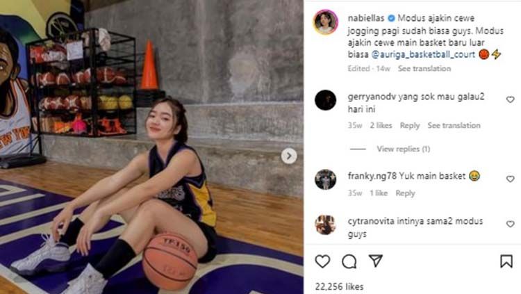 Selain piawai basket hingga ditantang Denny Sumargo, Nabiella Piguna juga rajin berolahraga lain seperti ngegym.  Copyright: © Instagram/nabiellas