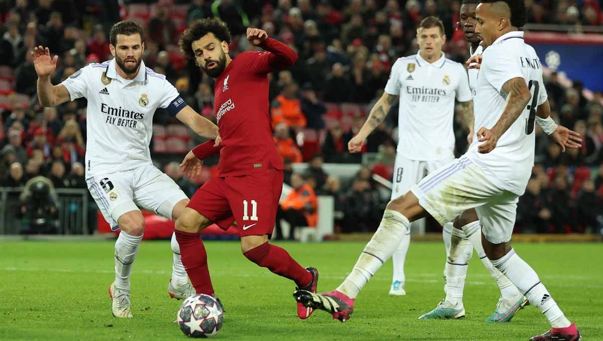 Real Madrid vs Liverpool dan Napoli vs Eintrach Frankfurt akan jadi dua laga penutup 16 besar Liga Champions 2022/2023 dan berikut jadwalnya. (Foto: REUTERS/Phil Noble) Copyright: © REUTERS/Phil Noble