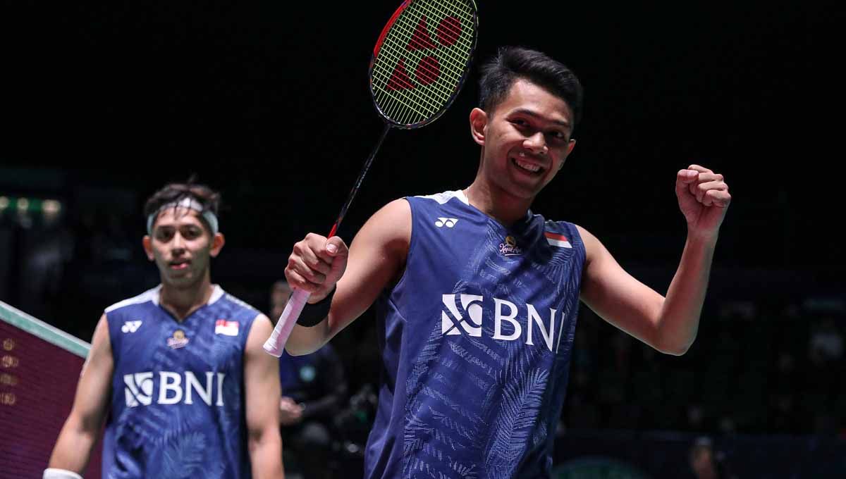 Pasangan ganda putra Indonesia Fajar Alfian/Muhammad Rian Ardianto di laga perdana All England. (Foto: PBSI) Copyright: © PBSI