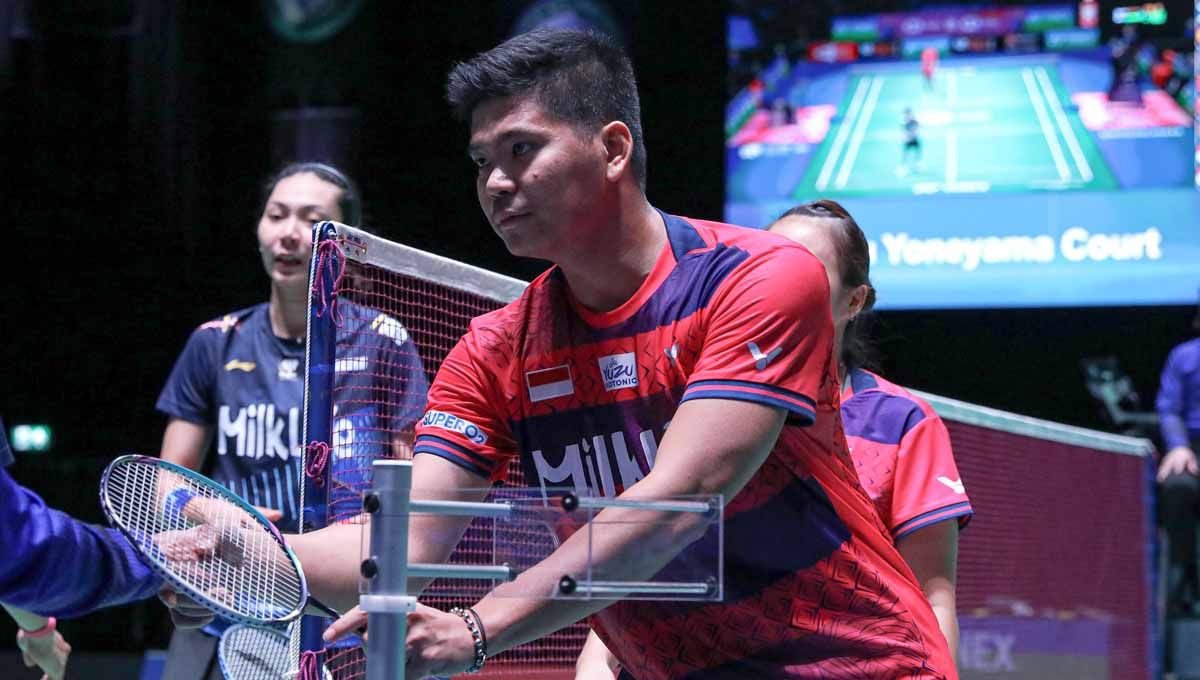 Pasangan ganda campuran Indonesia Praveen Jordan/Melati Daeva Oktavianti di laga perdana All England. (Foto: PBSI) Copyright: © PBSI