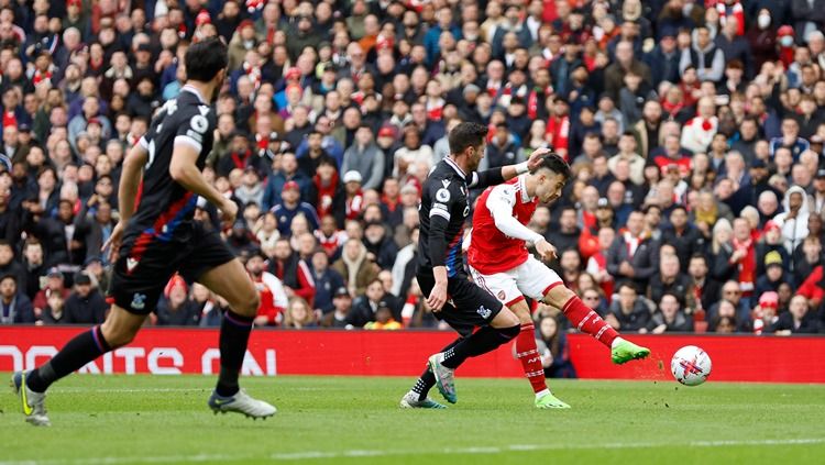 Duel Arsenal vs Crystal Palace di pekan ke-28 Liga Inggris (Premier League) 2022/2023 di Emirates Stadium, Minggu (19/03/23) malam, berakhir dengan skor 4-1. (Foto: Reuters/Peter Cziborra) Copyright: © Reuters/Peter Cziborra