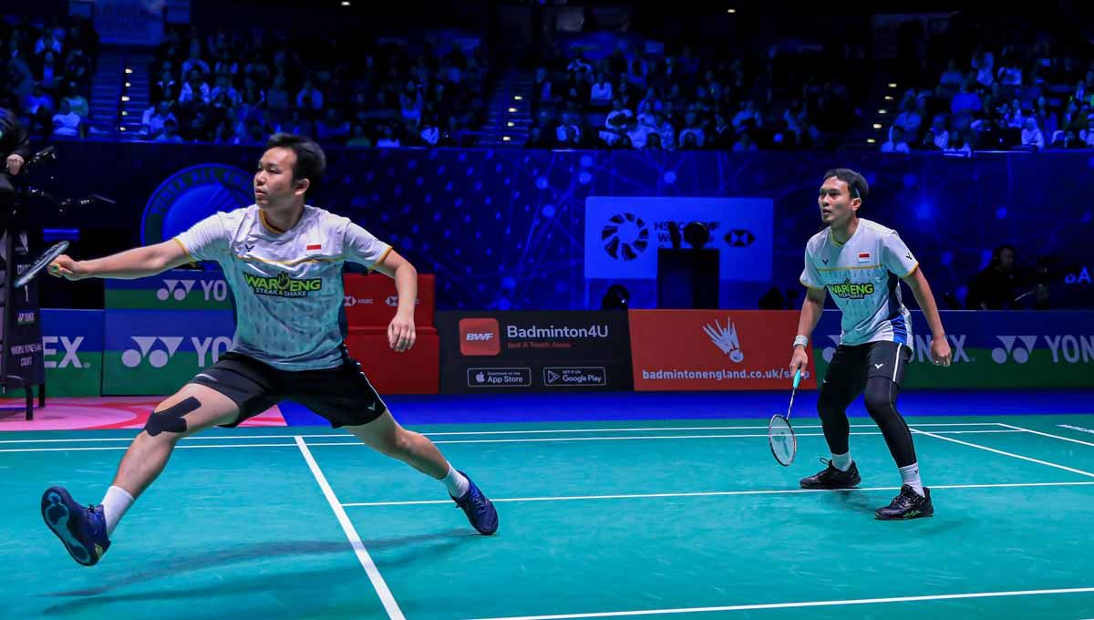 Pasangan ganda putra Indonesia Mohammad Ahsan/Hendra Setiawan di laga perdana All England. (Foto: PBSI) Copyright: © PBSI