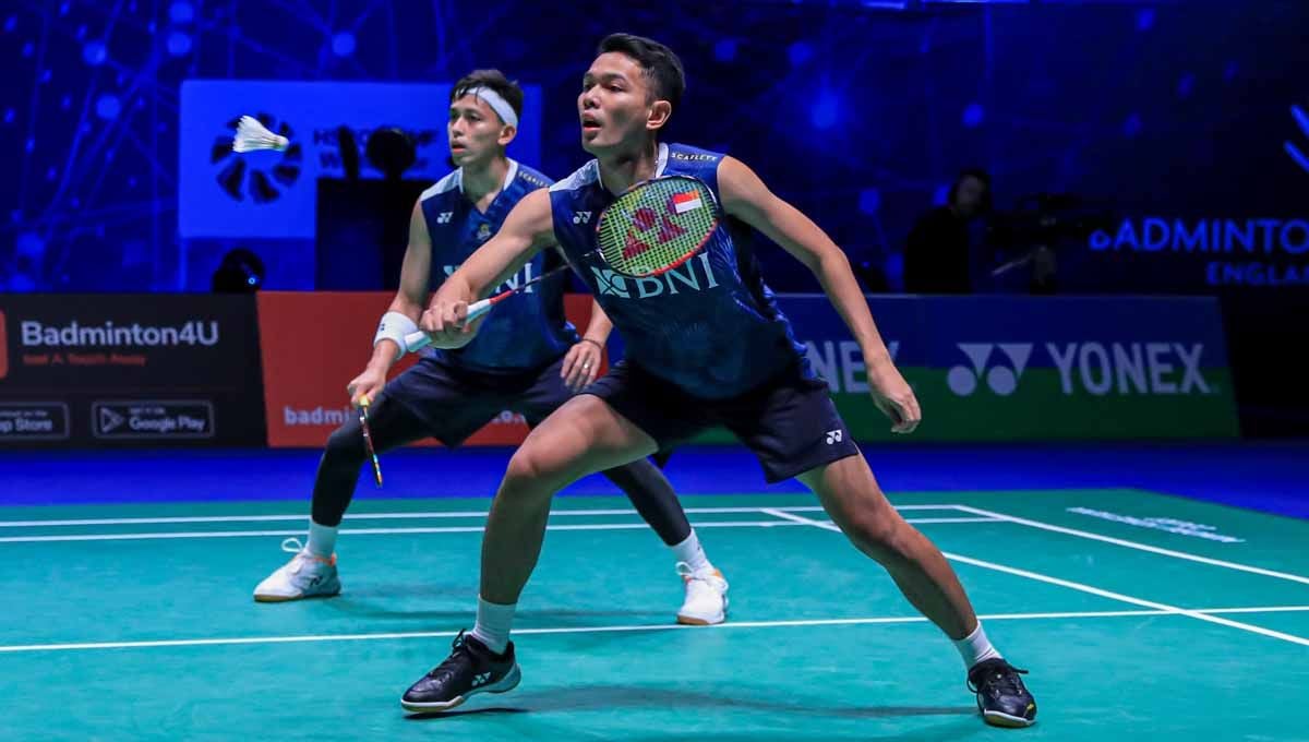 Fajar Alfian/Muhammad Rian Ardianto sukses buat gemas Badminton Lovers (BL) gemas karena tampil romantis bak anak kembar saat All England 2023. (Foto: PBSI) Copyright: © PBSI