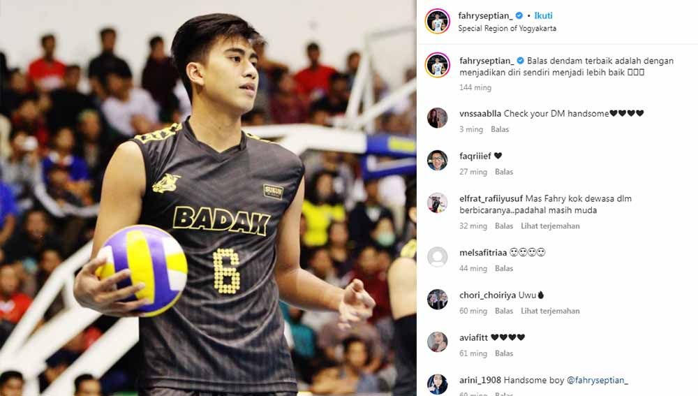 Pemain voli terbaik Proliga 2023, Fahry Septian Putratama dirumorkan akan dikontrak oleh klub Bulgaria. (Foto: Instagram@fahryseptian_) Copyright: © Instagram@fahryseptian_