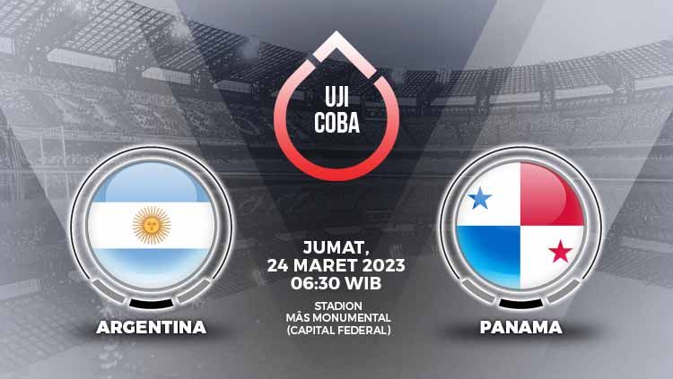 Prediksi pertandingan uji coba antara Argentina vs Panama pada Jumat (24/03/23) pukul 06.30 pagi WIB, bisa Anda simak di artikel ini. Copyright: © Grafis: Yuhariyanti/Indosport