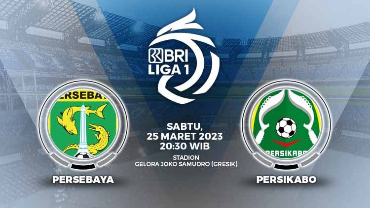 Link live streaming Liga 1 2022-2023 antara Persebaya Surabaya vs Persikabo 1973 pada Sabtu (25/3/23) pukul 20:30 WIB bisa Anda simak di artikel ini. (BRI Liga 1). Copyright: © Grafis: Yuhariyanti/INDOSPORT