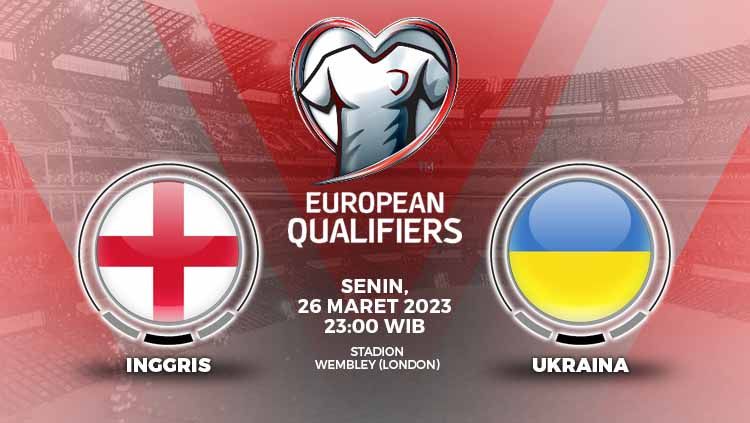 Link live streaming pertandingan kualifikasi Euro 2024 mempertemukan Inggris vs Ukraina pada Minggu (26/03/23) malam WIB. Copyright: © Grafis: Yuhariyanti/INDOSPORT