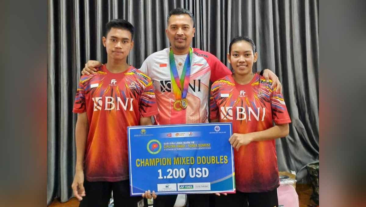 Wonderkid PBSI yakni Jafar Hidayatullah/Aisyah Salsabila Putri Pranata bocorkan senjata ampuh raih juara di Vietnam International Challenge 2023. Copyright: © PBSI