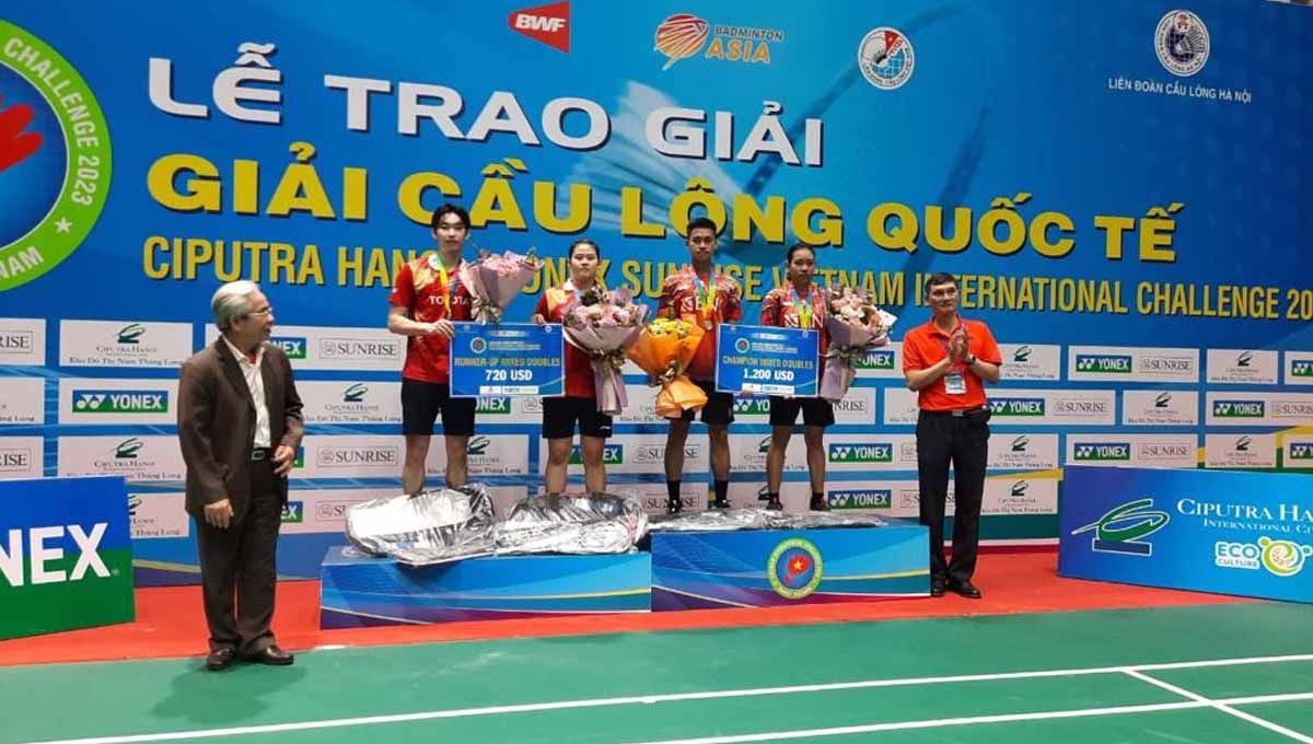 Pasangan ganda campuran Indonesia, Jafar Hidayatullah/Aisyah Salsabila Putri Pranata juara Vietnam International Challenge 2023. (Foto: PBSI) Copyright: © PBSI