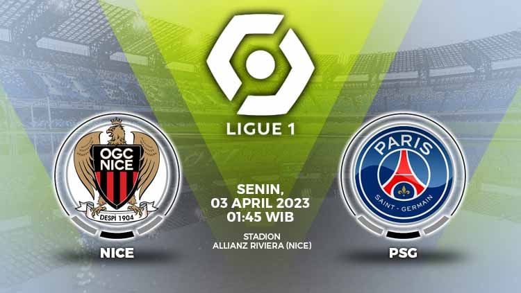 Prediksi pertandingan Liga Prancis 2022-2023 antara Nice vs Paris Saint-germain (PSG) pada Minggu (09/04/23) dini hari WIB, dapat disimak di artikel ini. Copyright: © Grafis: Yuhariyanto/INDOSPORT