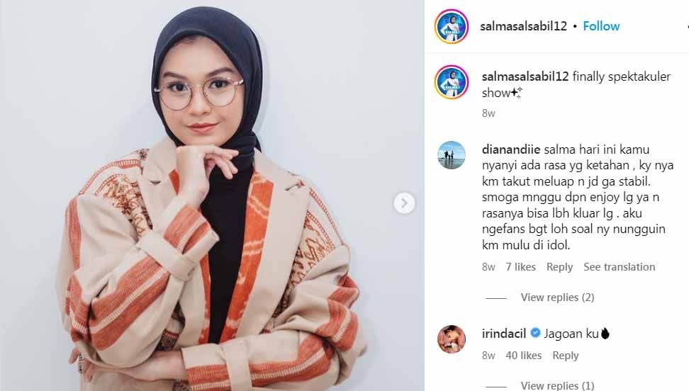 Salma Salsabil 'Aliyyah, juara Indonesian Idol 2023 yang dijodohkan dengan pebulu tangkis ranking 1 BWF, Fajar Alfian. (Foto: Instagram@salmasalsabil12) Copyright: © Instagram@salmasalsabil12