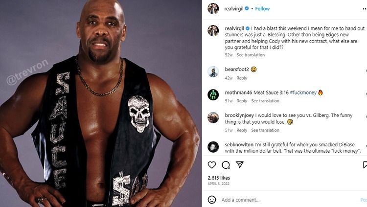 Legenda WWE, Michael Jones atau yang akrab dengan nama panggung Virgil ini mengaku sudah pernah berhubungan seksual dengan sebanyak satu juta wanita. Copyright: © Instagram/@realvirgil