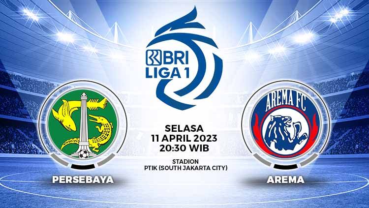 Prediksi pertandingan antara Persebaya Surabaya vs Arema FC (RBI Liga 1). Copyright: © Grafis: Yuhariyanto/INDOSPORT