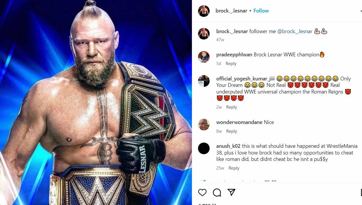 Brock Lesnar, pegulat WWE. (Foto: Instagram@brock._.lesnar) Copyright: © Instagram@brock._.lesnar