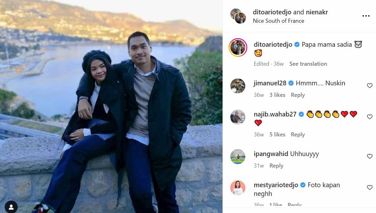 Menpora Dito Ariotedjo bersama sang Istri, Niena Kirana. (Foto: Instagram@ditoariotedjo) Copyright: &copy; Instagram@ditoariotedjo