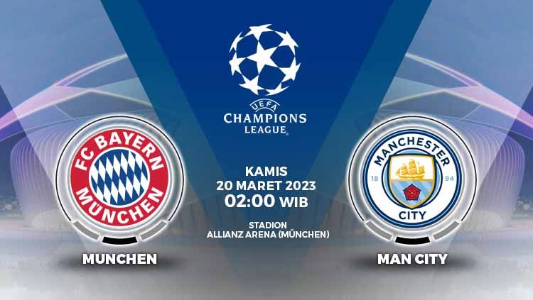 Prediksi pertandingan antara Bayern Munchen vs Manchester City (Liga Champions). Copyright: © Grafis: Yuhariyanto/INDOSPORT