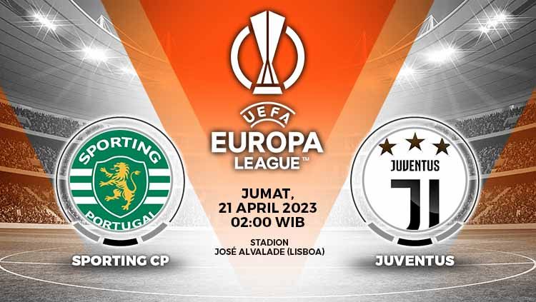 Prediksi pertandingan Liga Europa 2022/23 antara Sporting Lisbon vs Juventus, Jumat (21/04/23) dini hari WIB, Nyonya Tua pede lanjutkan rekor unbeaten. Copyright: © Grafis: Yuhariyanto/INDOSPORT
