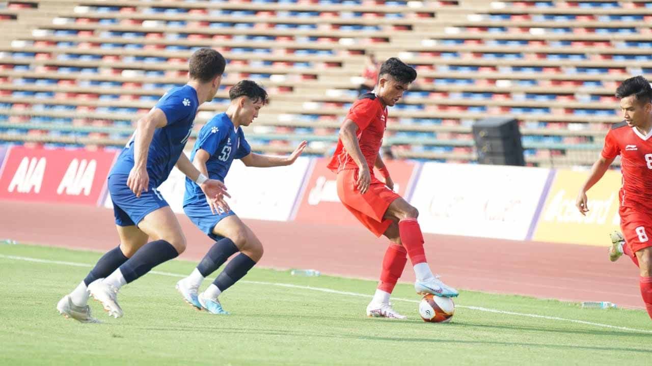 Laga penyisihan Grup A SEA Games 2023, Timnas Indonesia U-22 vs Filipina U-22, Sabtu (29/4/2023). (Foto: PSSI) Copyright: © PSSI