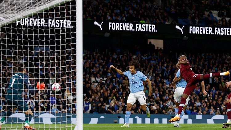 Skor meyakinkan 3-0 jadi hasil akhir laga tunda pekan 28 Liga Inggris (Premier League) 2022/2023 antara Manchester City vs West Ham United pada Kamis (04/05/23) dini hari WIB. (Foto: Reuters/Jason Cairnduff) Copyright: © Reuters/Jason Cairnduff