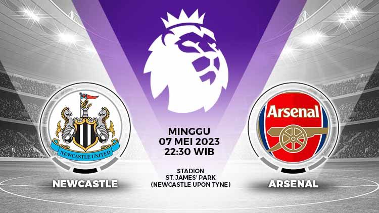 Simak link live streaming laga Liga Inggris (Premier League) antara Newcastle United vs Arsenal pada Minggu (07/05/23) pukul 22:30 WIB di St. James’ Park. Copyright: © Grafis: Yuhariyanto/INDOSPORT