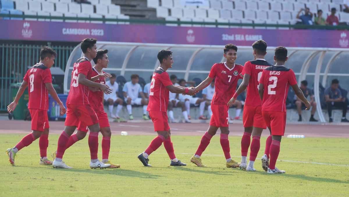 Laga antara Timnas Indonesia U-22 vs Myanmar U-22 pada SEA Games 2023 di Stadion Phnom Penh National Olympic, Kamis (04/05/23). (Foto: PSSI) Copyright: © PSSI