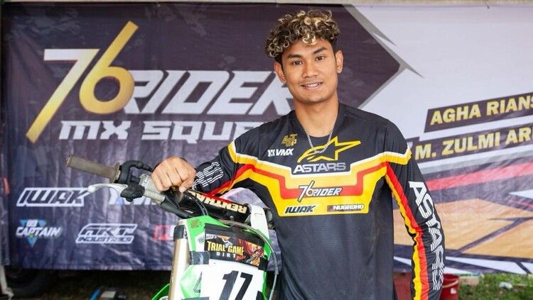 M Zulmi, rider motocross asal Indonesia tak sabar menjajal Trial Game Dirt 2023. (Foto: Megapro) Copyright: © Megapro