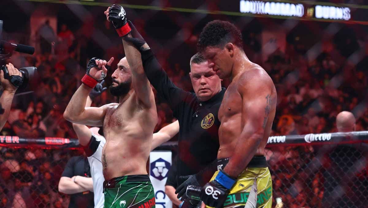 Belal Muhammad usai mengalahkan Gilbert Burns di UFC 288 di Prudential Center. (Foto: REUTERS/Ed Mulholland) Copyright: © REUTERS/Ed Mulholland
