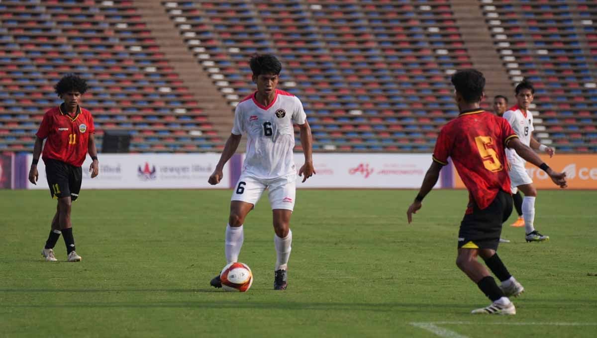 Laga pertandingan antara Timor Leste U-22 vs Timnas Indonesia U-22 di SEA Games 2023, Minggu (07/05/23). (Foto: PSSI) Copyright: © PSSI